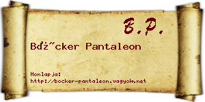 Böcker Pantaleon névjegykártya